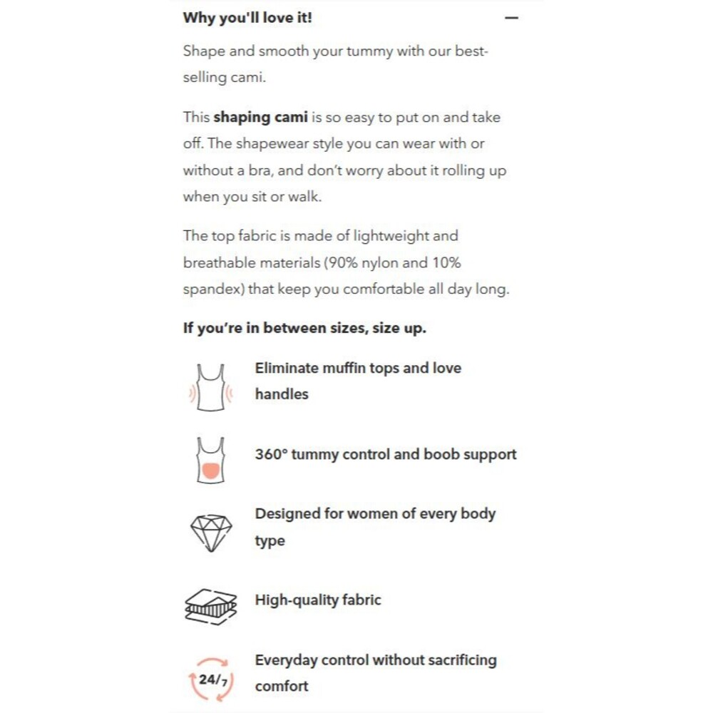 Empetua by Shapermint Womens M Scoop Neck Cami White 62001 Shaping Compression - Picture 9 of 9